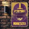 Vintage Minnesota Football Helmet Metal Sign 8x12 Inches Perfect for Home Bar Office Decor Ideal Gift for Sports Enthusiasts