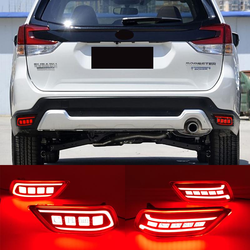 Car LED For Subaru Forester Rear Bumper Reflector Light Tail Sequential Turn Signal Brake Lamp