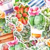 Акварельные наклейки с суккулентами "Темно-синий пион" и наклейки для воды и журналов (21 Лист) - Милые, Водонепроницаемые, Долговечные Бутылки, Ноутбуки,
