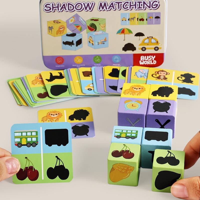Pattern Matching Game Set - Early Puzzle Toy For Shape Recognition And Brain Development 3 Matching Set Options With Iron Box