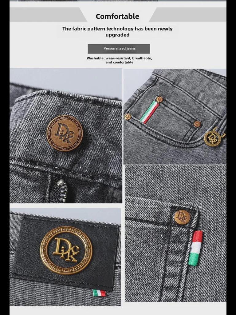 Европейские мужские облегающие джинсы в стиле ретро - летние повседневные прямые брюки