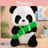 Cute Panda Plush Toy, Long Fur Soft Stuffed Animal, 30cm/55cm Height, Pp Cotton Filling