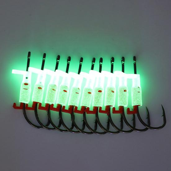 3/5/10/15/20Pcs Luminous Live Duty Glow-in-the-dark Barbed Shrimp Fixing Hook Heavy Fishhook Freshwater Saltwater Catfish