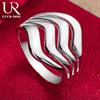925 Sterling Silver Four Line Smooth Surface Ring Fashionable Wedding Jewelry