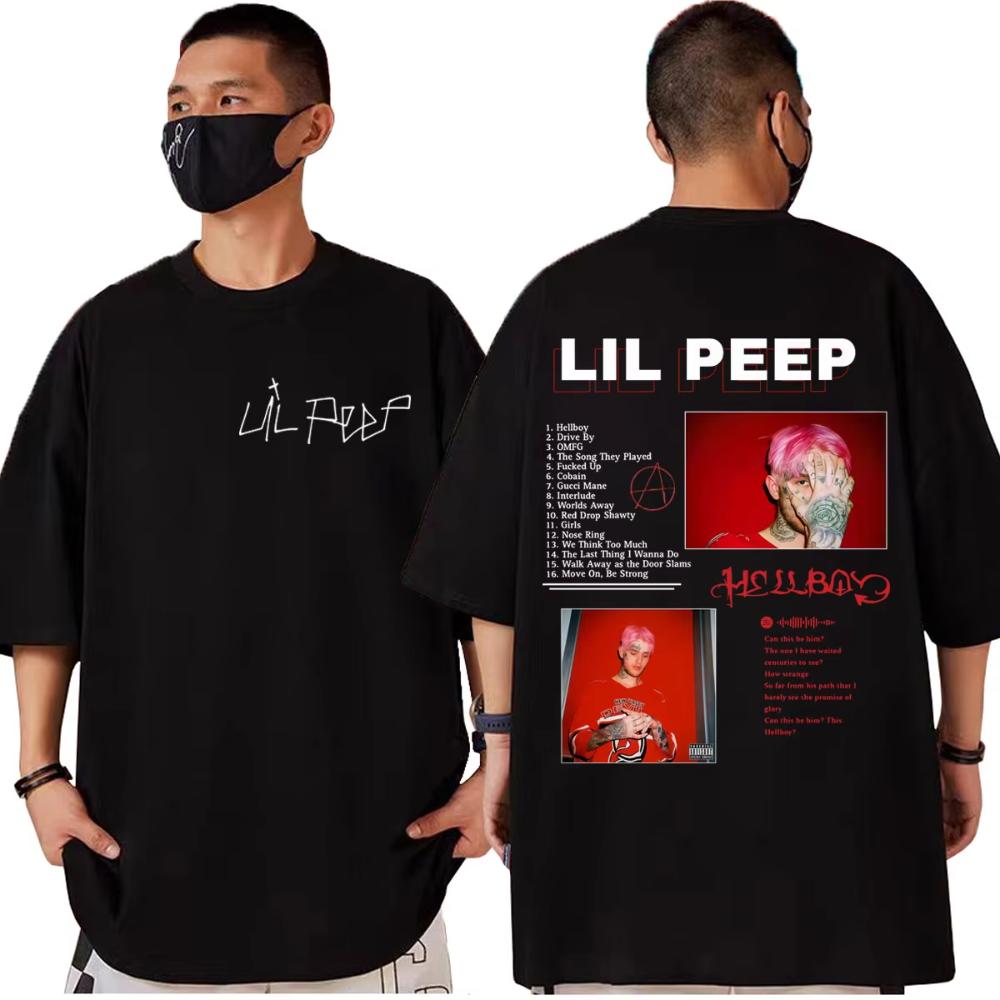 Одежда с мерчем рэпера Lil Peep Футболки Мужская Женская Одежда Харадзюку Хип-Хоп Футболки с коротким рукавом Модные Повседневные Оверсайз Футболки