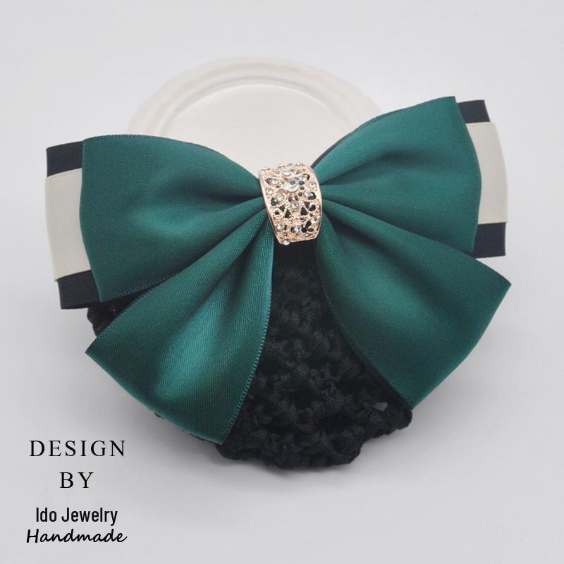 Professional Floral Bow Tie and Hair Net Set for Hotel and Healthcare Staff