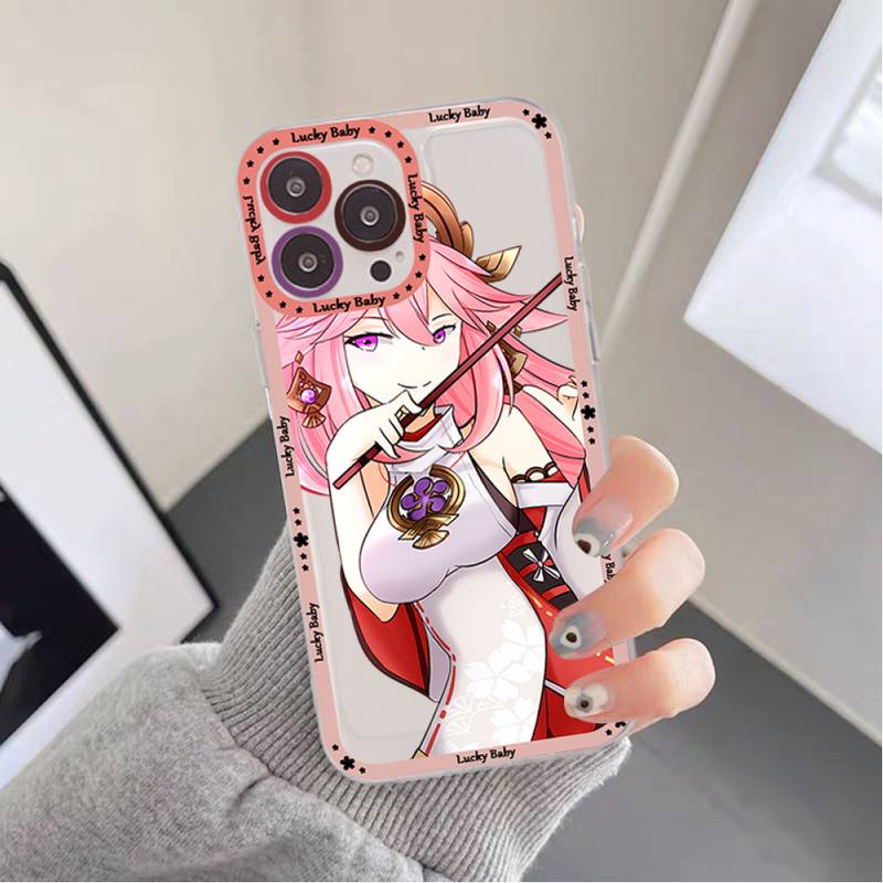 Genshin Impact Yae Miko Phone Case for iPhone 11 12 13 Mini Pro Max 14 Pro Max Case Shell