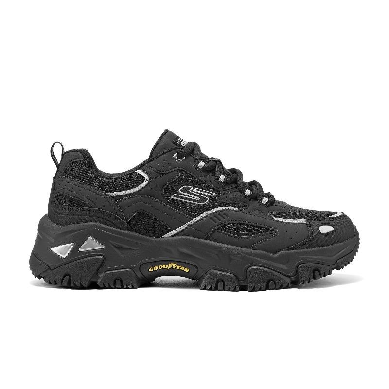 Skechers D'LITES Hiker Мужские Черные Низкие Папины Кроссовки 237423-BKSL