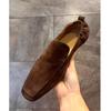European Station French Versatile Single Shoes Anti-velvet Square Head Loafers Retro Comfortable Casual Flat Bottom Driving Doudou Shoes