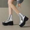 New Autumn/winter Fashionable Elegant Retro Short-leg Women's Boots Round-toe Thick-soled Heightening Non-slip Fashion Boots