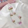 Korean Cute Flower Tulip Pearl Beaded Phone Chain For Mobile Phone Lanyard Pendant Anti-Lost Hanging Jewelry