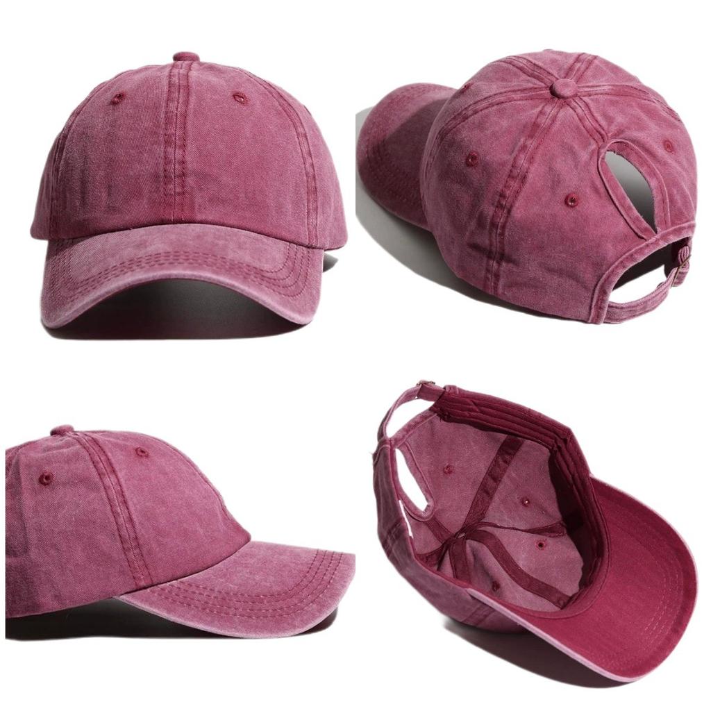 Spring Summer Baseball Cap Washed Retro For Women Ponytail Curved Brim Sun Hat Street Sport Hip Hop Cap Visor Mother's Day Gift
