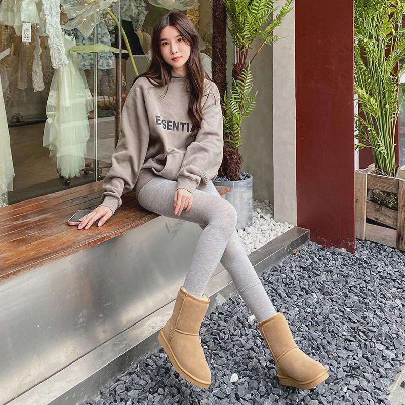 Женские зимние сапоги из коровьей кожи 2025 года — нескользящие, теплые, удобные, модные