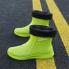Rain shoes men's British rain boots sea fishing shoes waterproof and non-slip kitchen work rubber shoes warm new water shoes men