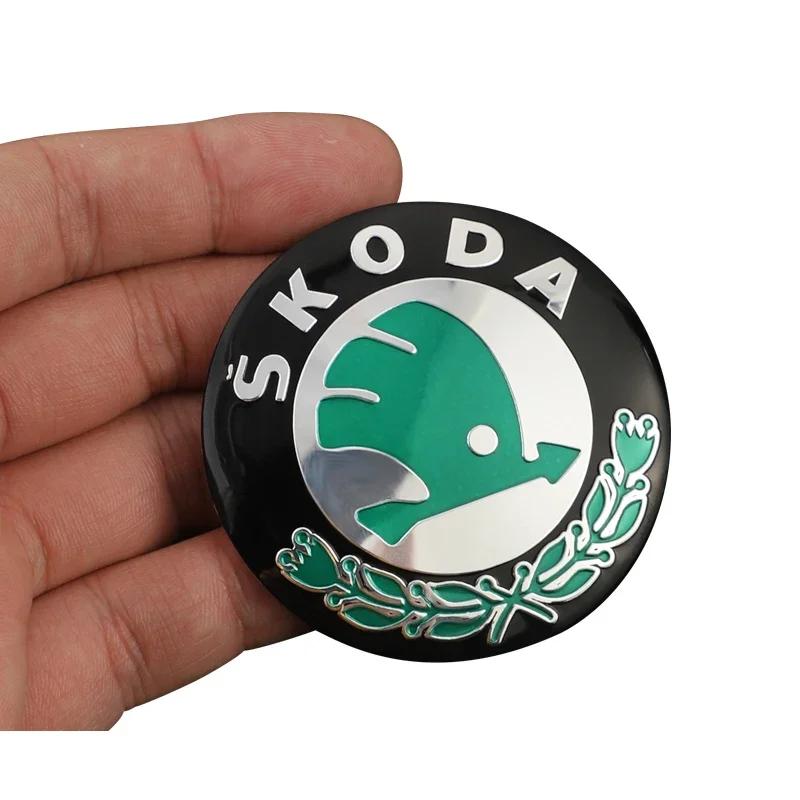 Автомобильная наклейка 2026 Горячая 4 шт. Наклейки на центральные колпачки ступицы колеса автомобиля Накладка-значок диска Для Skoda Octavia Fabia Rapid Superb Yeti Enyaq Kod