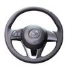Black Artificial Leather Hand-Stitched Car Steering Wheel Cover For Mazda CX-5 CX5 Atenza 2014 New Mazda 3 CX-3 2016