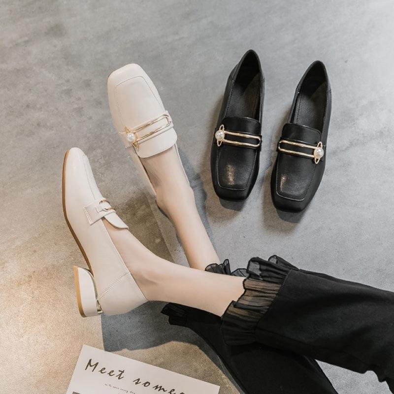 Мягкая кожа 2024 весна новые одинарные туфли женские мокасины на плоской подошве мягкие кожаные туфли женские туфли весна и осень толстые каблуки