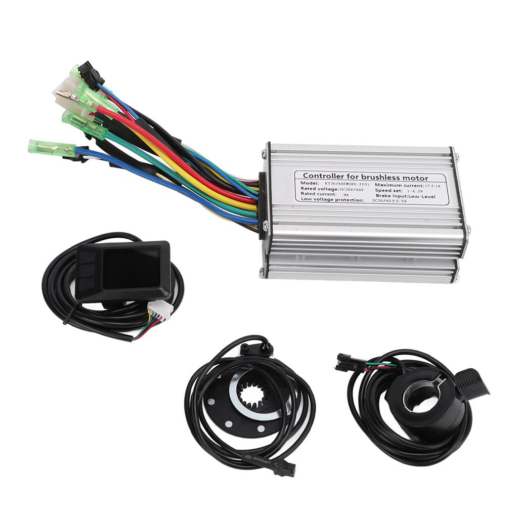 36V 48V 350W Electric Motor Controller Kit 17A Brushless Motor Controller with KT LCD7C Display Panel Sensor Throttle