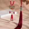Pearl Horse Face Skirt Necklace Tang Ming Song Dynasty Long Tassel Necklace  Women