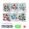 6 Pcs DIY Rhinestone Art Painting Cards Christmas Greeting Card Making Kit with Envelopes 5D Snowman Cat Deer Rhinestone