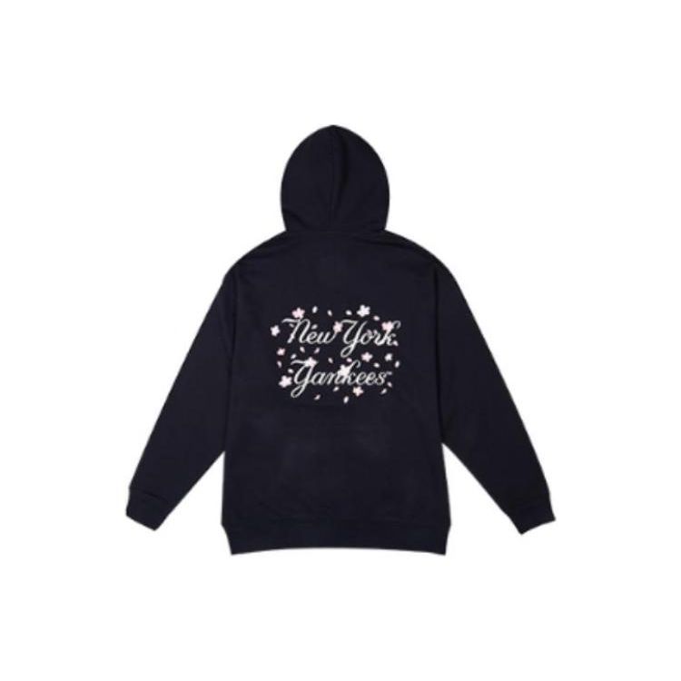 New Era X MLB Серия 'Цветение сакуры' Логотип Принт Худи с капюшоном с длинным рукавом Унисекс худи Черный 12727842