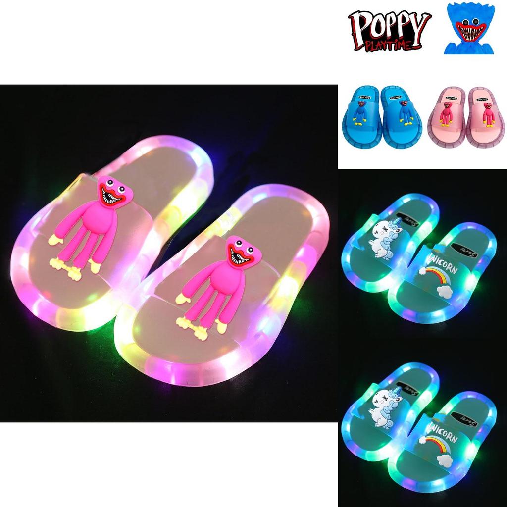 Светящиеся тапочки-единороги Poppy Playtime для детей Противоскользящие Быстросохнущие!