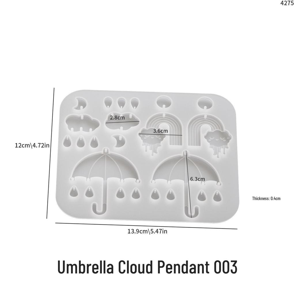 DIY Форма из Эпоксидной Смолы 'Мак' для Подвесок и Серёг в Виде Зонта, Луны, Облаков, Планеты и Молнии