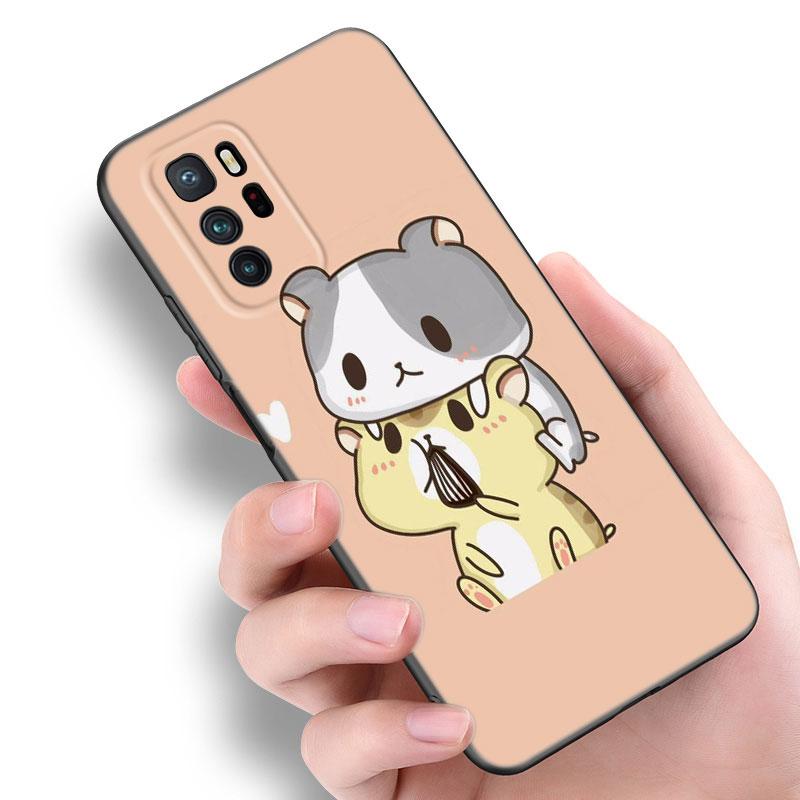 Милый милый питомец хомяк черный силиконовый чехол для телефона для Xiaomi POCO X3 X4 NFC F5 M3 M4 M6 X5 X6 Pro F3 F4 GT 5G C55 C65 M5