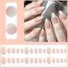 150 шт. Градиентные нюдовые короткие миндальные накладные ногти Размеры XS/S/M Глянцевые накладные ногти полного покрытия для женщин Повседневное ношение Накладные кончики пальцев