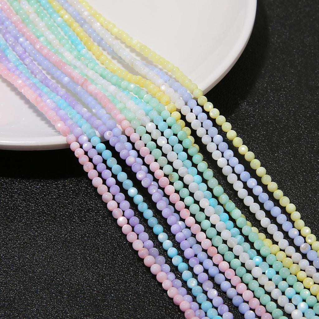 Круглые бусины из ракушки пресной воды 3 мм для изготовления ювелирных изделий DIY браслет Necalace цепочка для телефона