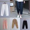 Women's Spring and Summer Cotton and Linen Literature and Art Harem Pants Linen All-match Thin Cropped Pants Carrot Pants