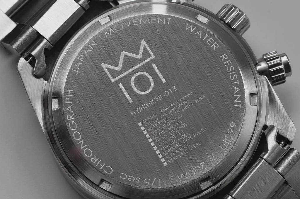 НОВАЯ модель Классический хронограф 200 м Водонепроницаемые часы Center Chrono Black Panda [HYAKUICHI 101] Мужские часы без даты