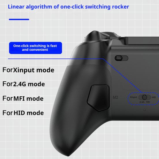 Gamepad with Customizable Button Modules Interactive Charging Base Multi-Platform Use Bluetooth-compatible 5.3 Turbo Macro Functions Game Controller