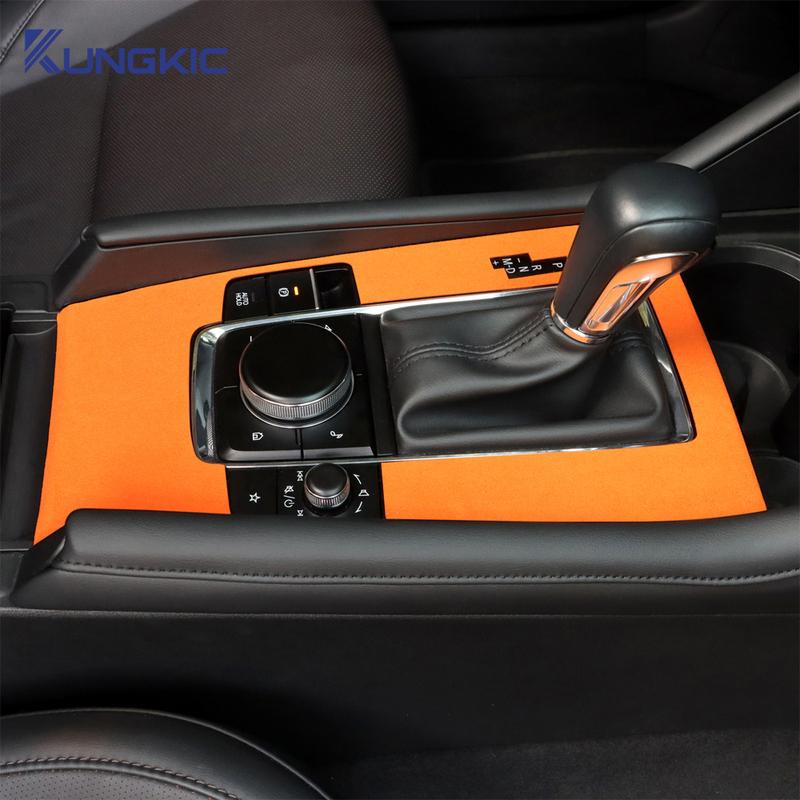 Top Suede Trim LHD RHD Sticker For Mazda 3 Axela 2024 2025 Car Central Console Gear Shift Panel