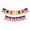 Баннер Патриотические украшения Красный Синий Белый США Американский Флаг Джутовый Флаг Баннер На День Независимости День Труда Военные События США