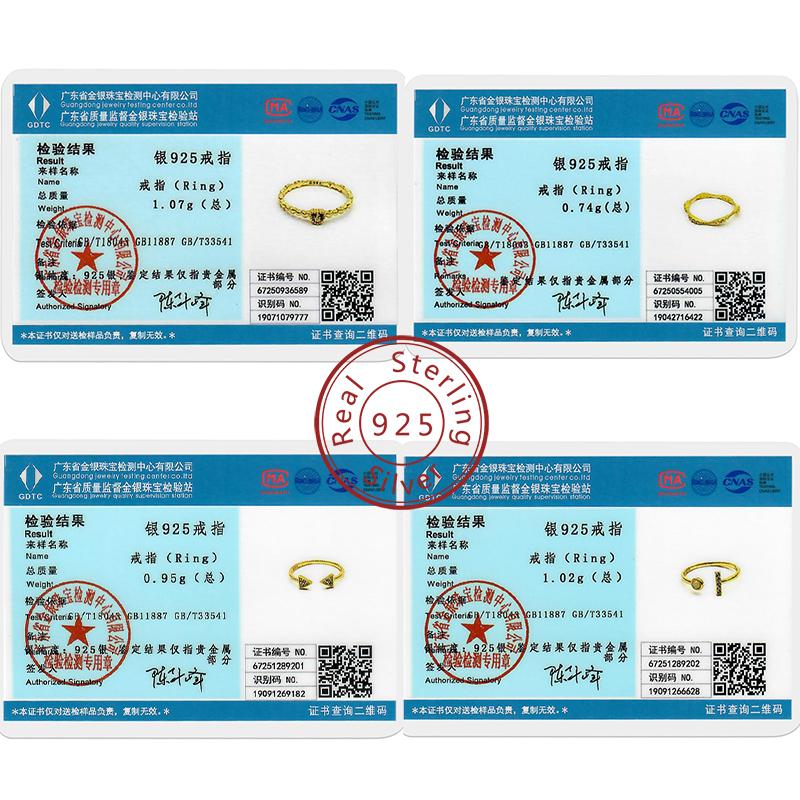 Ring 925 Silver Sparkling Gold Heart Star Moon Chain Ring For Women Man Girl Wedding Anniversary Part Ring Jewelry Gift