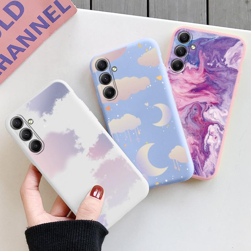 Cloud Patterned Soft Silicone Case For Samsung A55 A35 Xiaomi Redmi Note 13 Pro 13C iPhone 15  Huawei Honor Realme Camera Protective Shockproof Cover