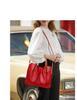 Ladies' Genuine Leather Mother-and-Child Tote Bag - Large Capacity, Contrast Color, Crossbody Handbag