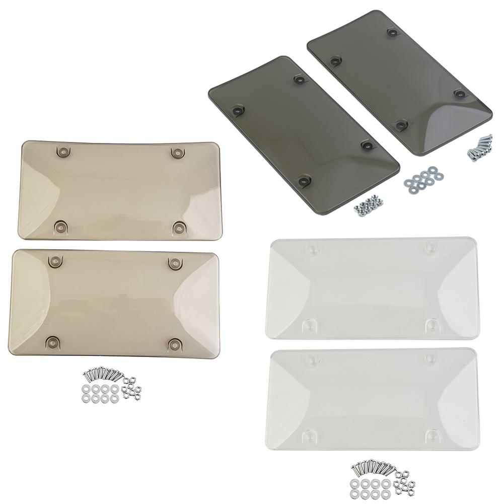 2 шт. Тонированные защитные крышки для номерных знаков автомобилей, прозрачные пластиковые защитные рамки для номерных знаков автомобилей, аксессуары для экстерьера