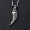 Norse Viking Wolf Teeth Odin Necklace for Men Stainless Steel Amulet Jewelry