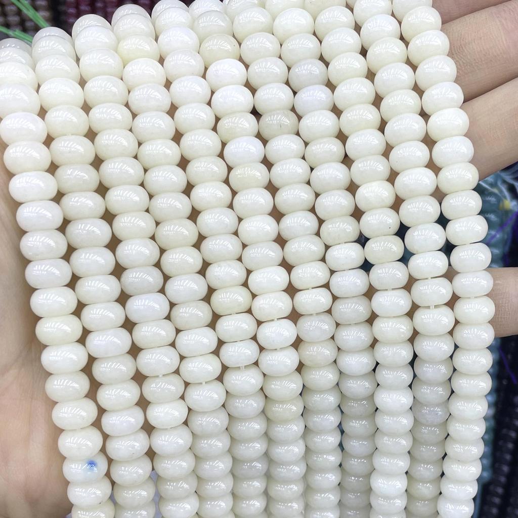 5*8mm Natural Stone Morganite Angelite Aquamarines Rondelle Round Spacer Beads For Jewelry Making DIY Bracelet Accessories