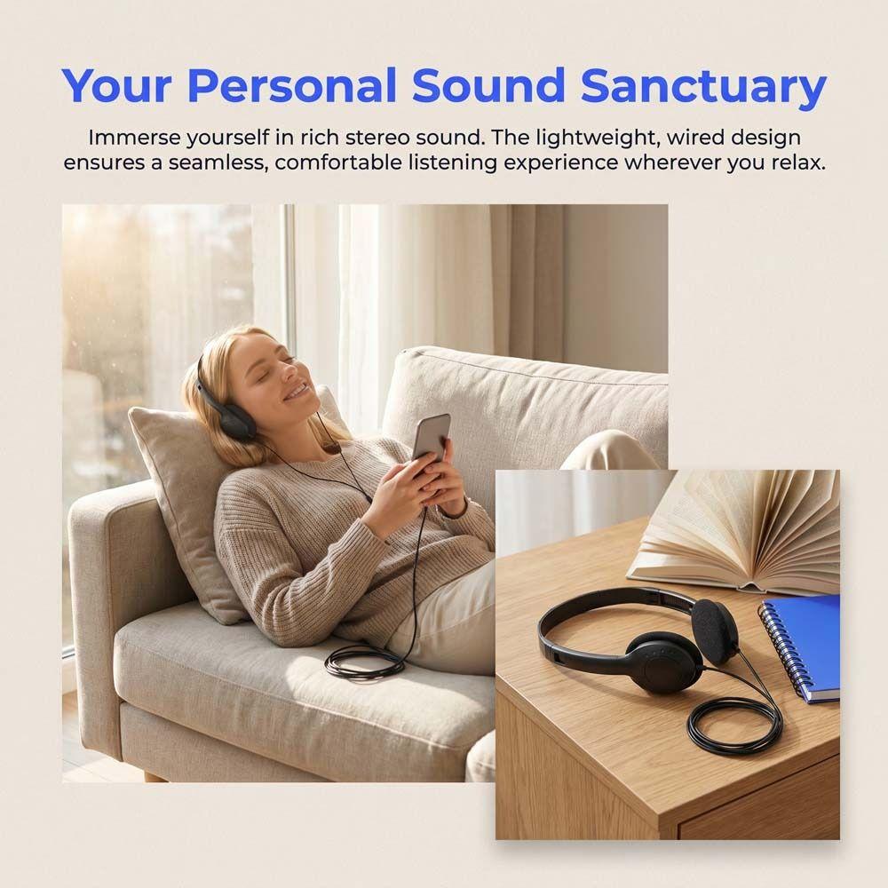 3.5MM Headworn Wired Headset Wired Wired Headworn Earphones Cellular Wired Headset  Gift
