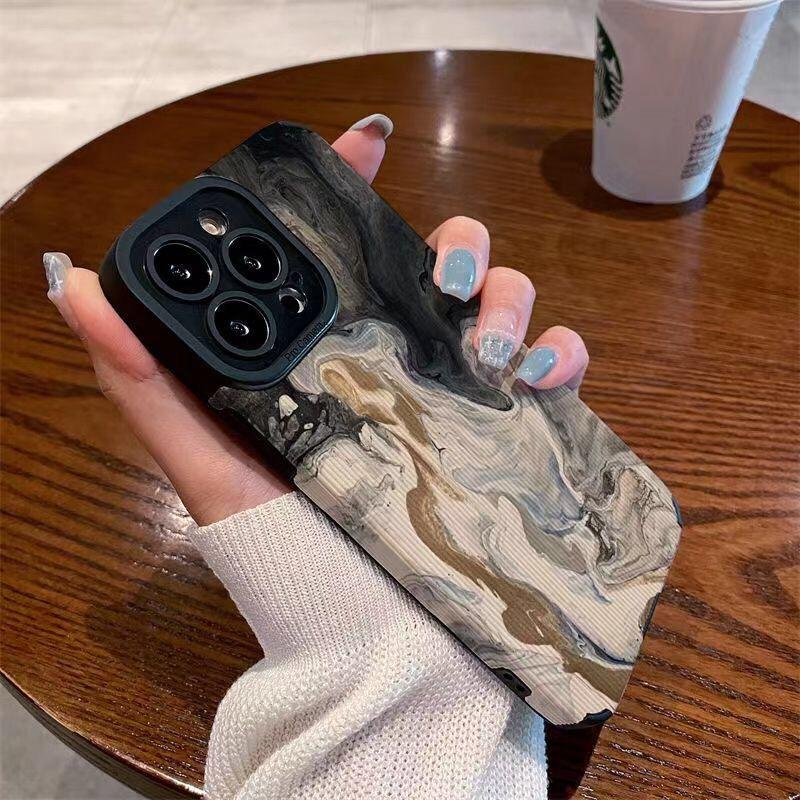 Ретро чехол для телефона с масляной краской для Iphone 11 13 Pro Max 14 Plus 12 противоударный бампер задняя крышка для Iphone Xr Xs Max X 8p 7 Shell