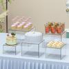 6Pcs Buffet Risers Food Display Risers Multipurpose Stackable Display Stand Cube Box Nesting Riser with Hollow Bottoms