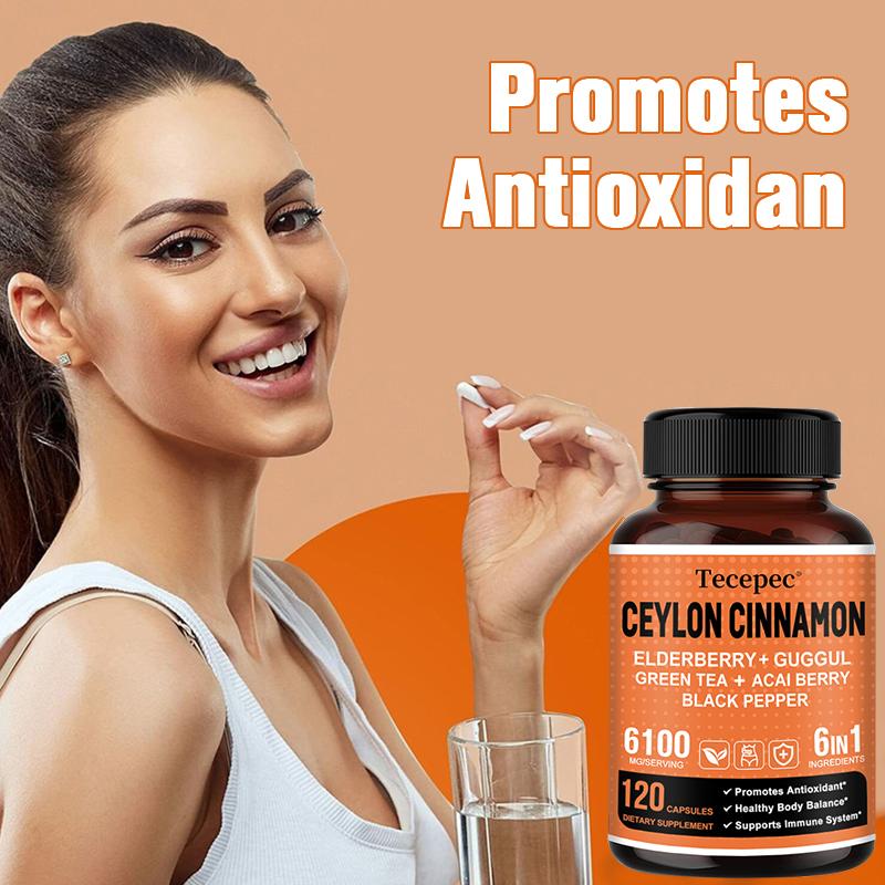 Ceylon Cinnamon 3000 mg, Elderberry 1000 mg, Gugu Resin 1000 mg, Acai Berry 500 mg, Green Tea 120 capsules