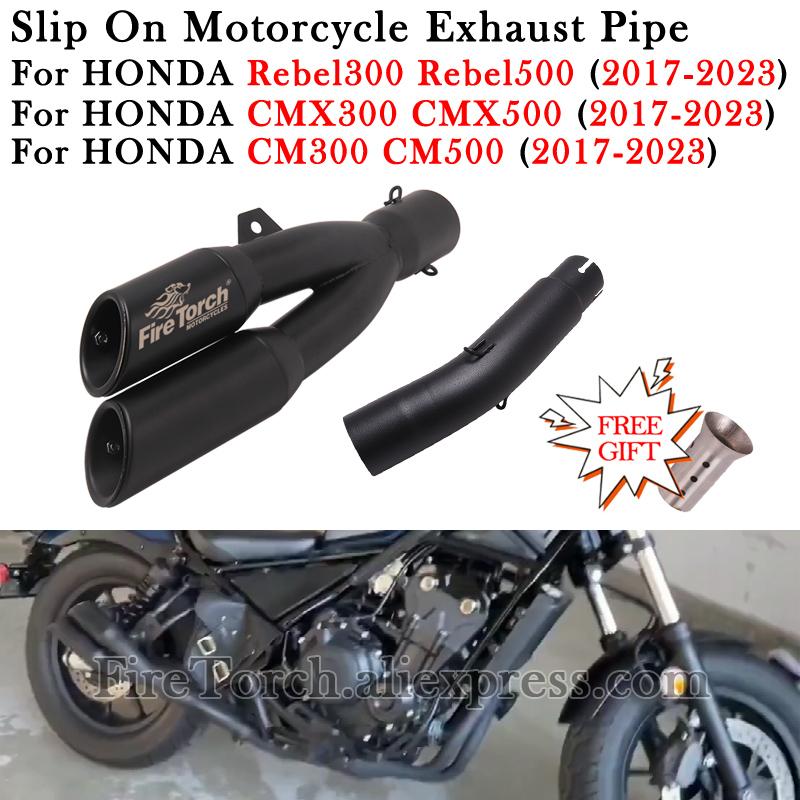 Надевается для HONDA Rebel 500 300 CM500 CM300 CMX500 CMX300 2017-2023, выхлопная труба мотоцикла, 51 мм, глушитель DB Killer Escape Moto