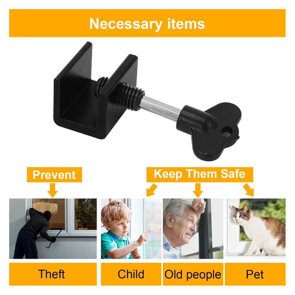 6pcs Aluminum Alloy Door Limit Stopper 1 Hole Movable Window Safety Lock  Office Use