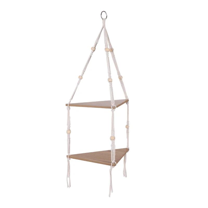 Домашний декор Поделки Подвесные полки Деревянная подставка Бохо Домашний декор Угловая полка Настенный декор Треугольная полка Подставка для дисплея