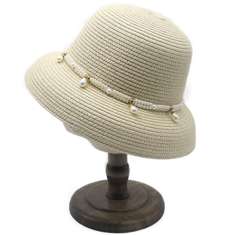 French Pearl Straw Hat Sun Hat Casual Versatile Sunscreen ins Wide Brim Adult Large Brim Fashion Casual