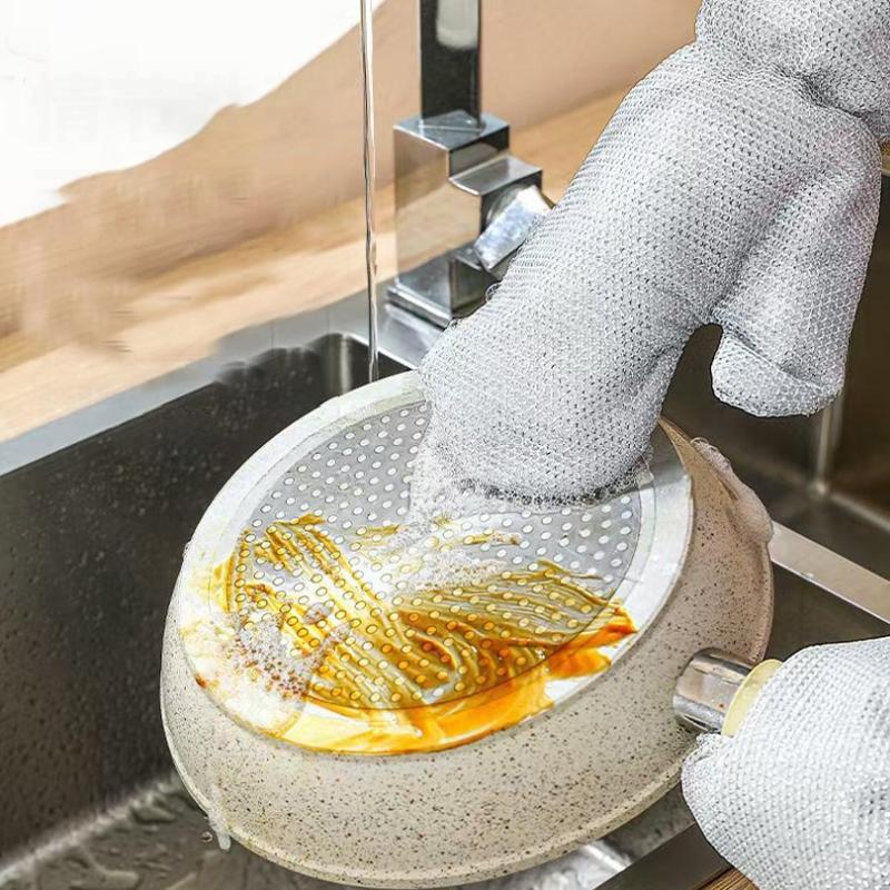 1/2 шт. перчатки для уборки дома, стальные шарики для мытья посуды, кухонные водонепроницаемые щетки, масляные чаши, инструменты для очистки артефактов